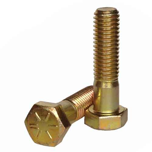 8C1143I 1-1/4"-7 X 3" Hex Cap Screw, Grade 8 (SAE J429), Coarse, Zinc Yellow,  (Import)